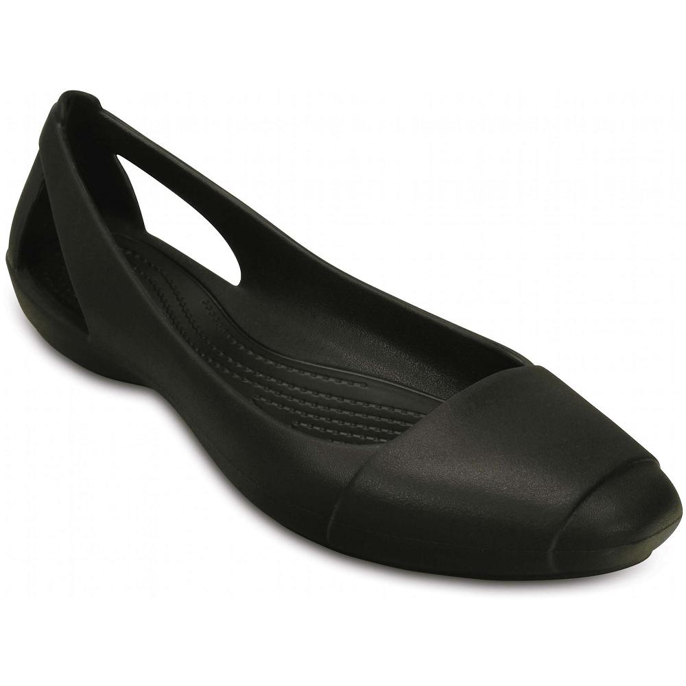 Black Women's Crocs Sienna Flat Shoes | NZ 0172HAPK